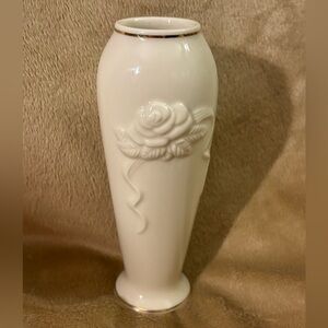 Vintage Lenox Bud Vase Embossed Rose W/ 24kt Gold Trim 6 inch